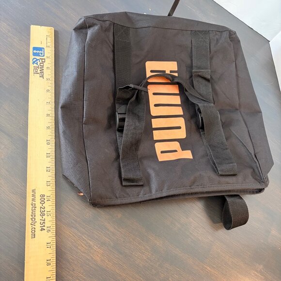 PUMA Black Zip-Top Logo Tote Bag – Adjustable Straps – Like New - Picture 6 of 7